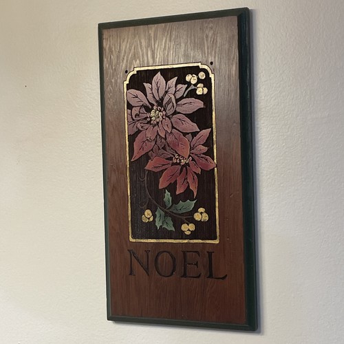 Vintage noel wood sign carved - vintage,