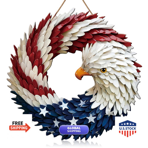 Marsui flat metal eagle wreath - flat,