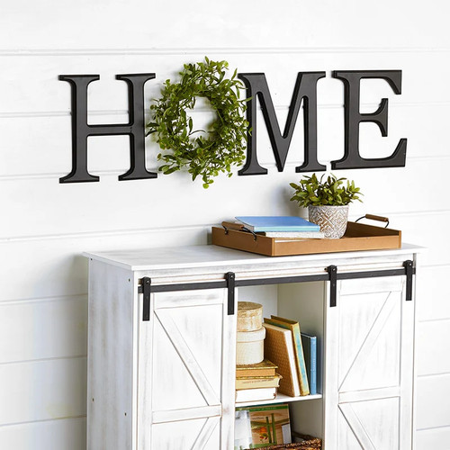 Home sign faux wreath - 4,