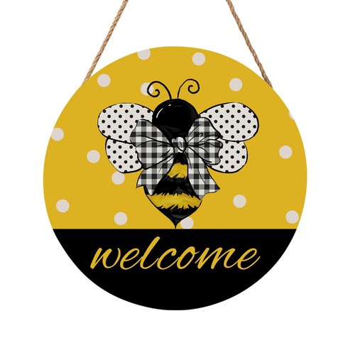 Bee welcome sign for wreath - bee,