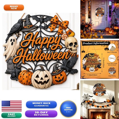 Halloween wreath wooden - halloween,